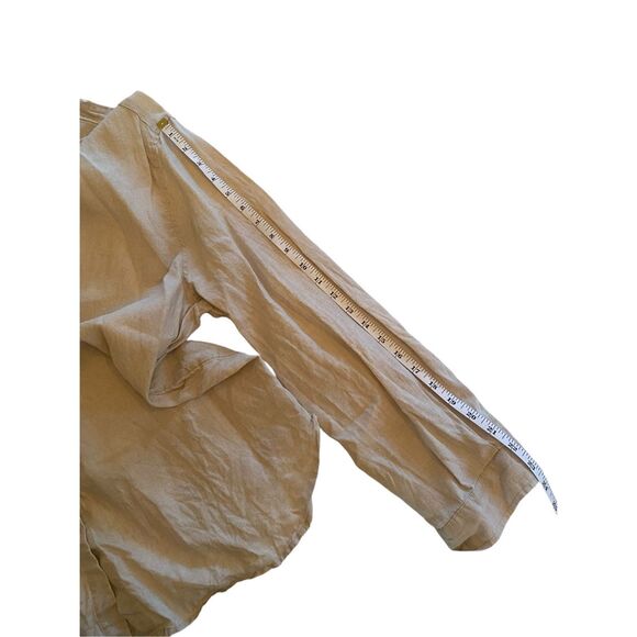 J. Jill Linen Women's Long Sleeve Button Down Shirt Large Khaki Tan - Picture 7 of 7